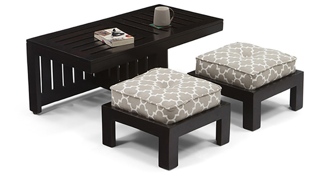 Caffino Coffee Table Set(Ebony&Morocco Lattice Beige)